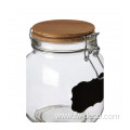 wholesale clear embossed glass storage jar with lid